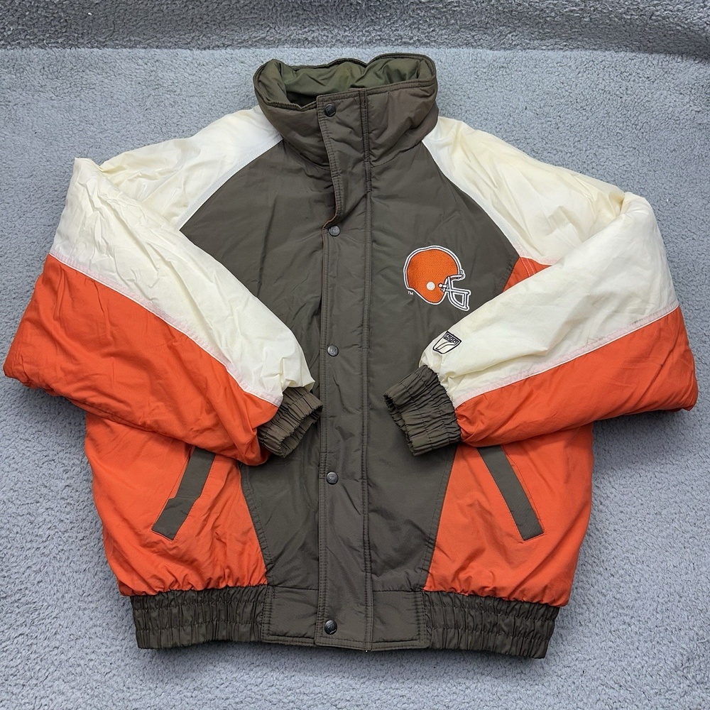 Vintage 90s Logo 7 Team NFL Cleveland Browns Football Men's XL‎ M5205 Parka Coat